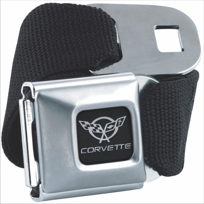 Corvette Seatbelt Belt, Black with C5 Logo
