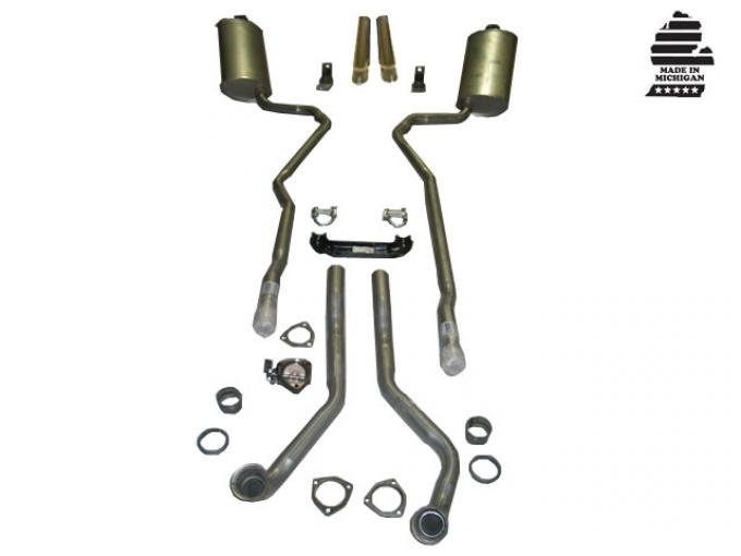 Corvette Exhaust System, Deluxe 427 4 Speed With Welded Muffler, 1969