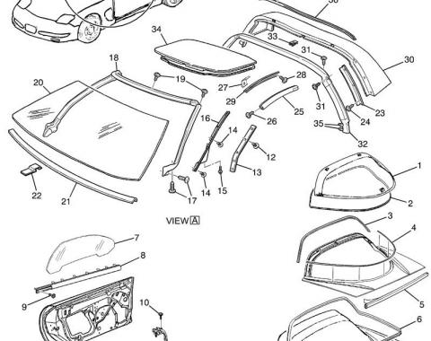 Corvette Coupe Rear Hatch Window Seal, Front Secondary Seal, 1997-1998