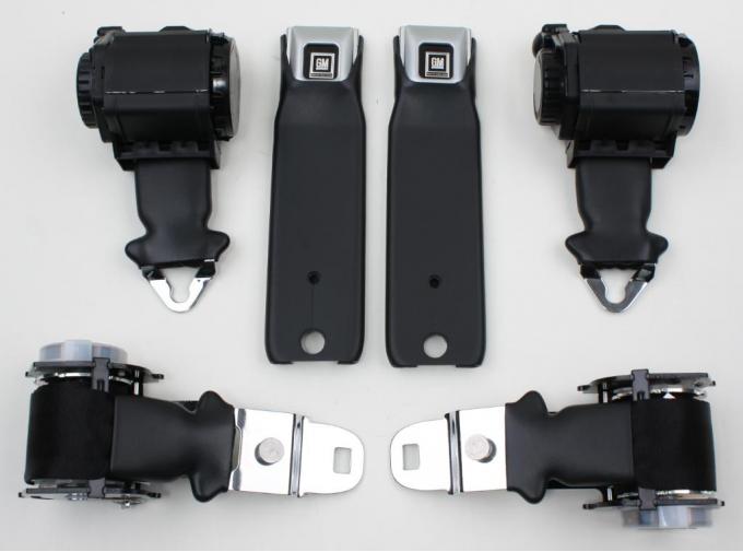 Seatbelt Solutions 1972-1973 Chevrolet Corvette Premium OE Style Dual Retractable Lap and Shoulder Belts COP7273D3008 | Medium Saddle