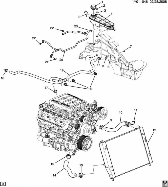 Corvette Coolant Recovery Tank, 2005-2013