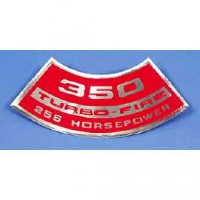 Corvette Air Cleaner Decal, 350ci/255HP, 1972