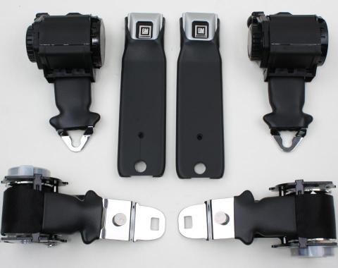 Seatbelt Solutions 1972-1973 Chevrolet Corvette Premium OE Style Dual Retractable Lap and Shoulder Belts COP7273D3008 | Medium Saddle