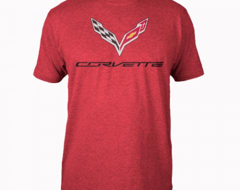 Corvette C7 Corvette Logo Flag T-Shirt, Red