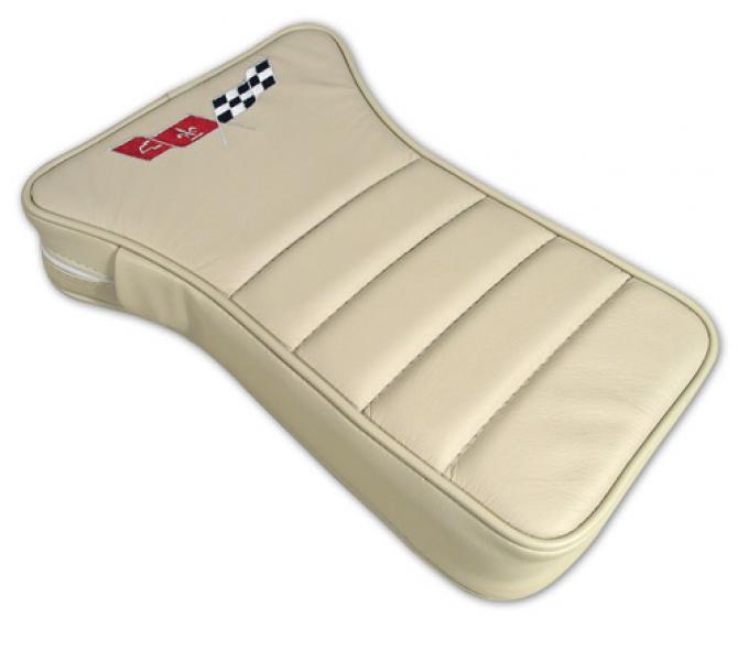 CA 1979-1980 Chevrolet Corvette Center Armrest Embroidered Leather 425066E | 79-80 Oyster