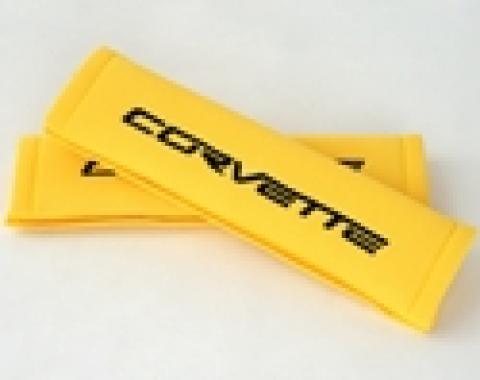 Corvette Seat Belt Harness Pads, Yellow, 1997-2004