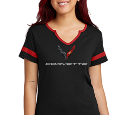 Sport Tek C8 Ladies V-Neck T-Shirt
