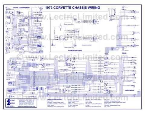 Lectric Limited 1973 Chevrolet Corvette Wiring Diagram VWD7300