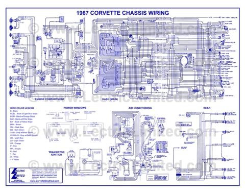 Lectric Limited 1967 Chevrolet Corvette Wiring Diagram VWD6700