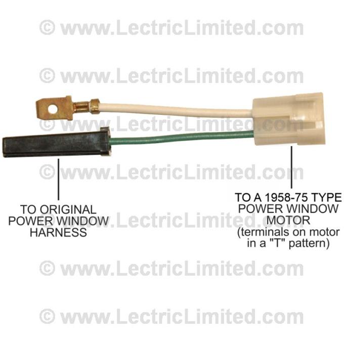 Lectric Limited 1954-1957 Buick / Cadillac / Chevrolet / Oldsmobile / Pontiac Power Window Motor Adapter Harness VPW5875CK