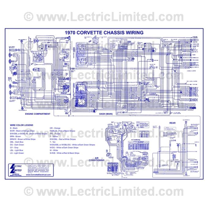 Lectric Limited 1970 Chevrolet Corvette Wiring Diagram VWD7000