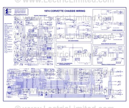 Lectric Limited 1974 Chevrolet Corvette Wiring Diagram VWD7400