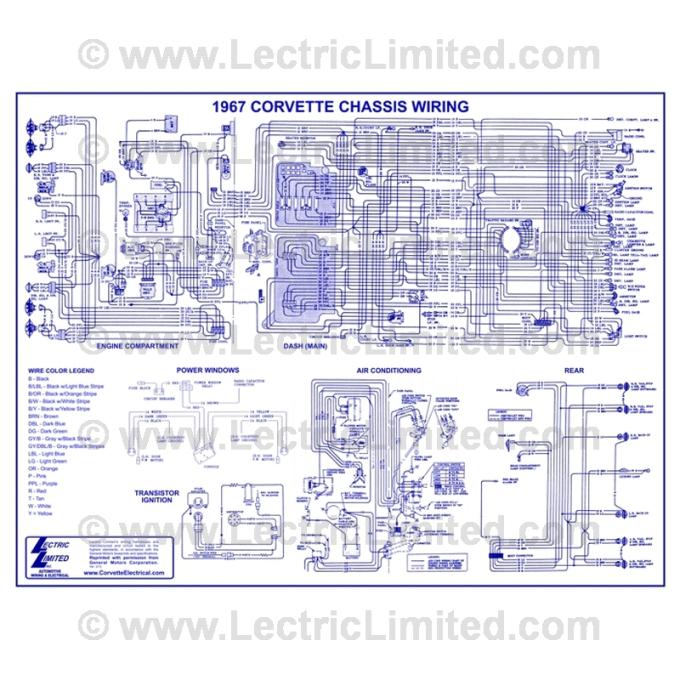 Lectric Limited 1967 Chevrolet Corvette Wiring Diagram VWD6700
