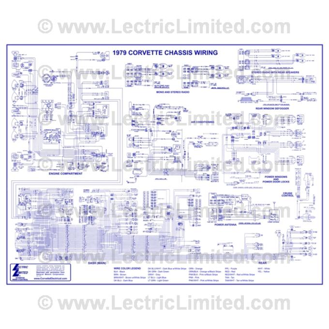 Lectric Limited 1979 Chevrolet Corvette Wiring Diagram VWD7900