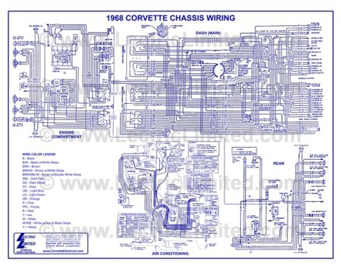 Lectric Limited 1968 Chevrolet Corvette Wiring Diagram VWD6800