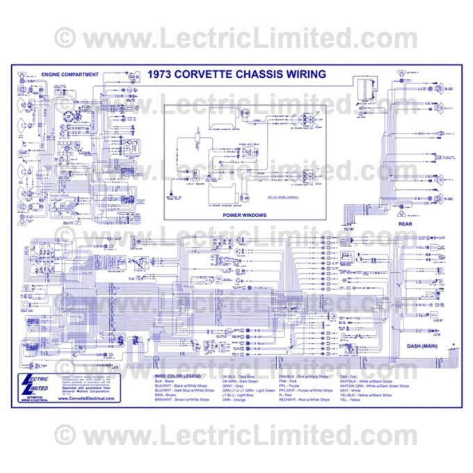 Lectric Limited 1973 Chevrolet Corvette Wiring Diagram VWD7300