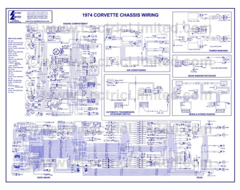 Lectric Limited 1974 Chevrolet Corvette Wiring Diagram VWD7400