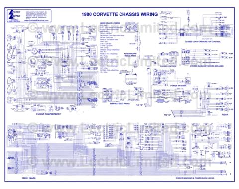 Lectric Limited 1980 Chevrolet Corvette Wiring Diagram VWD8000
