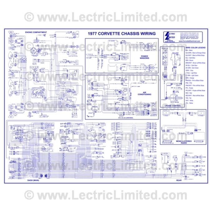 Lectric Limited 1977 Chevrolet Corvette Wiring Diagram VWD7700