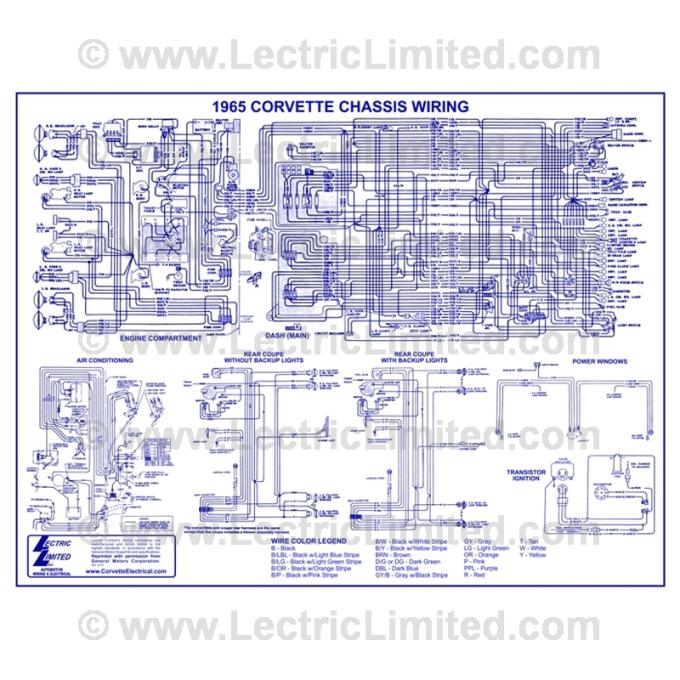 Lectric Limited 1965 Chevrolet Corvette Wiring Diagram VWD6500