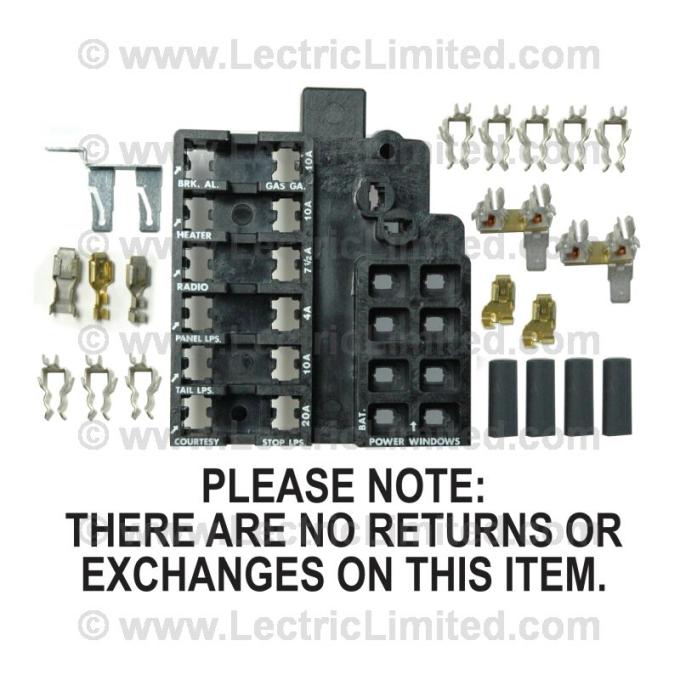 Lectric Limited 1963 Chevrolet Corvette Fuse Block Repair Kit VRK6300FB