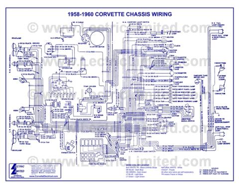 Lectric Limited 1958-1960 Chevrolet Corvette Wiring Diagram VWD5860