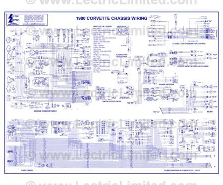 Lectric Limited 1980 Chevrolet Corvette Wiring Diagram VWD8000