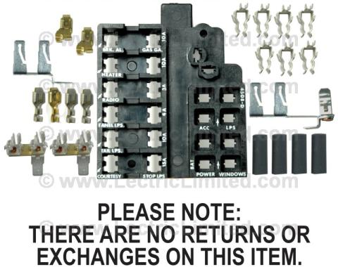 Lectric Limited 1964-1966 Chevrolet Corvette Fuse Block Repair Kit VRK6466FB