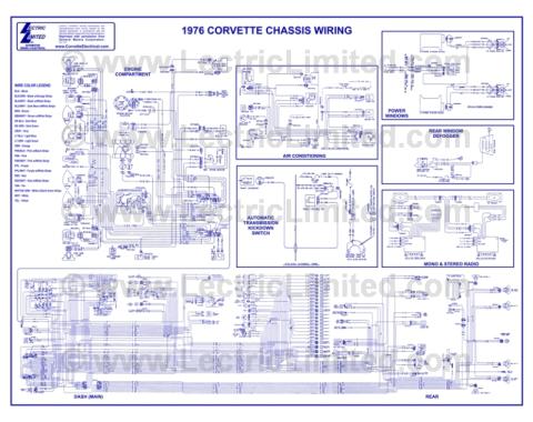 Lectric Limited 1976 Chevrolet Corvette Wiring Diagram VWD7600