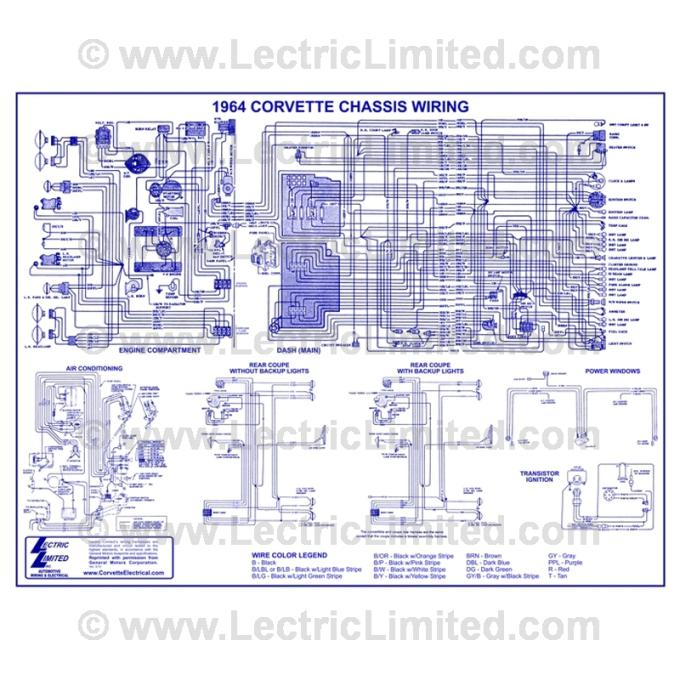 Lectric Limited 1964 Chevrolet Corvette Wiring Diagram VWD6400