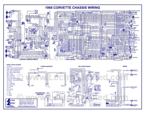 Lectric Limited 1966 Chevrolet Corvette Wiring Diagram VWD6600