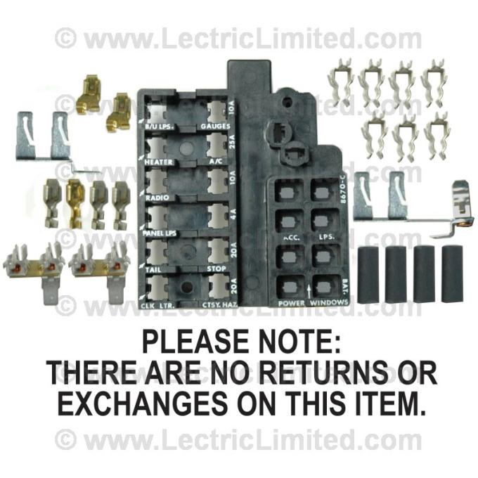 Lectric Limited 1967 Chevrolet Corvette Fuse Block Repair Kit VRK6700FB