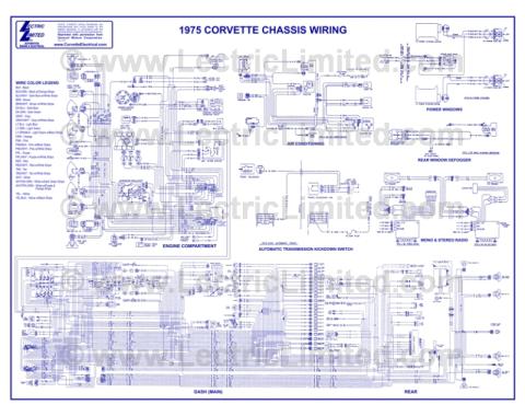 Lectric Limited 1975 Chevrolet Corvette Wiring Diagram VWD7500