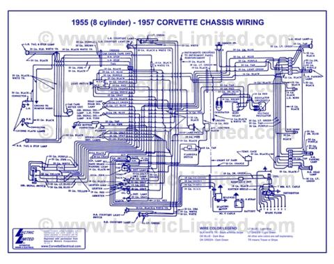 Lectric Limited 1955-1957 Chevrolet Corvette Wiring Diagram VWD5557