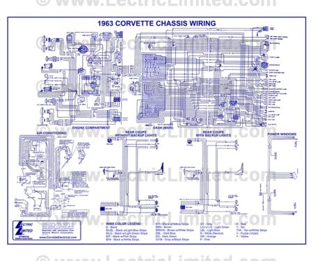 Lectric Limited 1963 Chevrolet Corvette Wiring Diagram VWD6300