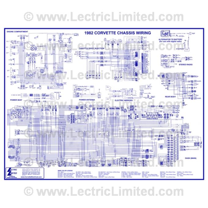 Lectric Limited 1982 Chevrolet Corvette Wiring Diagram VWD8200