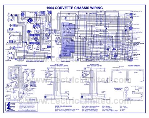 Lectric Limited 1964 Chevrolet Corvette Wiring Diagram VWD6400