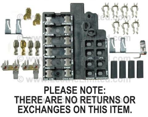 Lectric Limited 1967 Chevrolet Corvette Fuse Block Repair Kit VRK6700FB