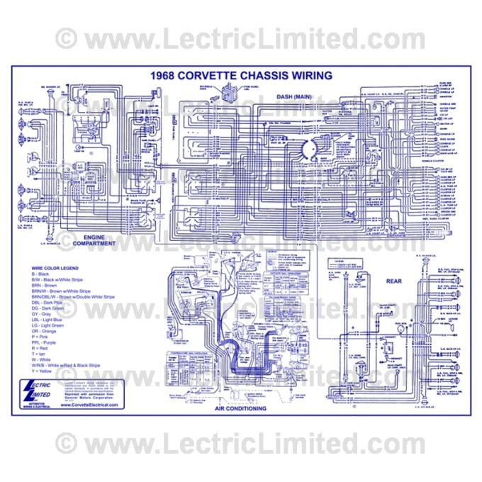 Lectric Limited 1968 Chevrolet Corvette Wiring Diagram VWD6800