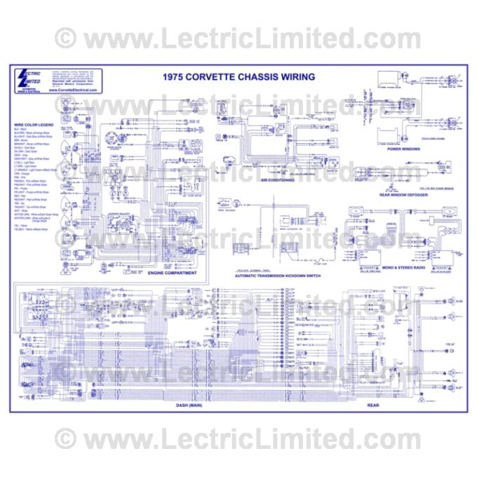 Lectric Limited 1975 Chevrolet Corvette Wiring Diagram VWD7500