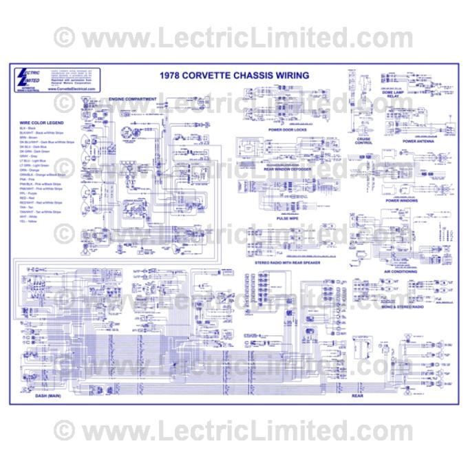 Lectric Limited 1978 Chevrolet Corvette Wiring Diagram VWD7800