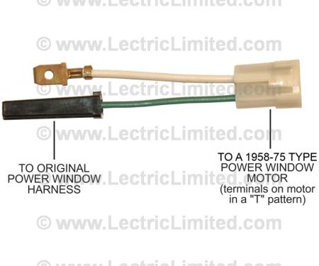 Lectric Limited 1954-1957 Buick / Cadillac / Chevrolet / Oldsmobile / Pontiac Power Window Motor Adapter Harness VPW5875CK