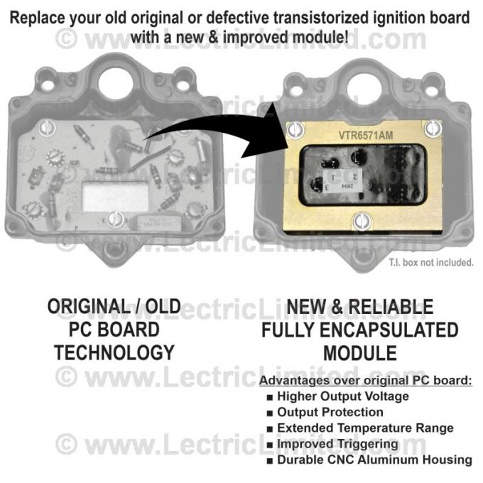 Lectric Limited 1963-1973 Chevrolet / Pontiac Transistor Ignition Amplifier Box Module VTR6571AM