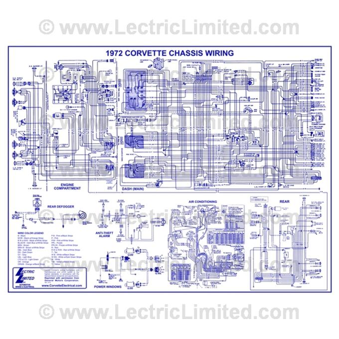 Lectric Limited 1972 Chevrolet Corvette Wiring Diagram VWD7200