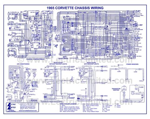 Lectric Limited 1965 Chevrolet Corvette Wiring Diagram VWD6500