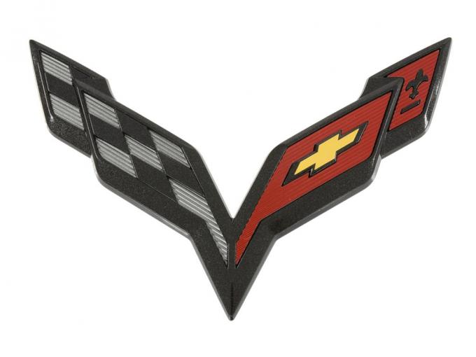 Corvette Rear/Waterfall Emblem, Carbon Flash, 2014-2018