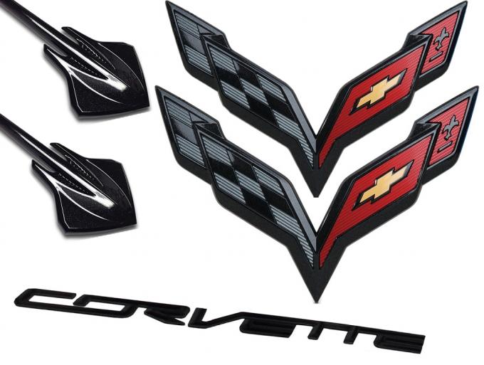 Corvette Carbon Flash Emblem Kit, 5 Piece, 2014-2018