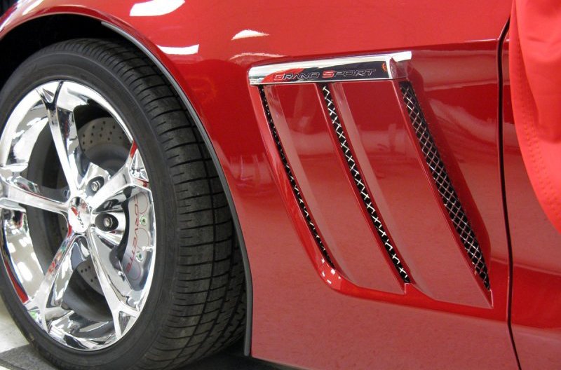 2005-2013 C6 Corvette - Laser Mesh Side Vent Grilles 2Pc | Polished St – CForce Performance