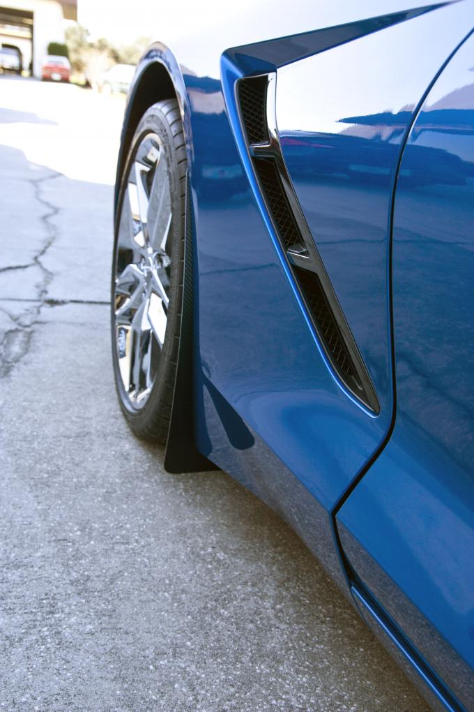2015-2019 Chevrolet Corvette Mud Guards Carbon Fiber Wrapped 2pc Rear Only