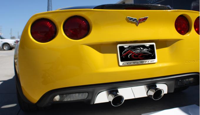 Corvette C6 License Plate Frame "CORVETTE" Inlay Lettering - Stainless Steel, Choose Color 042110